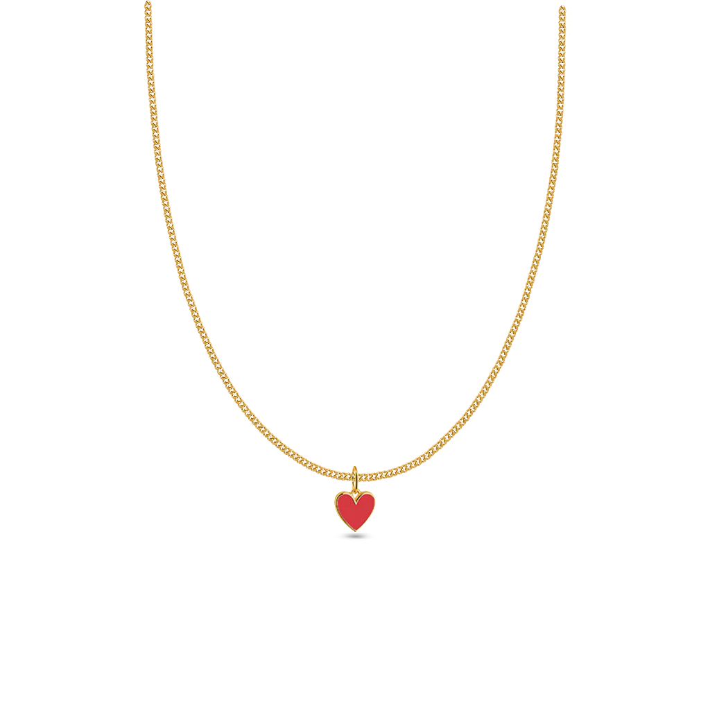 FIRE RED HEART CHAIN - BOLD BASIC
