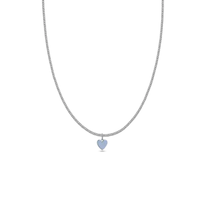 BABY BLUE HEART CHAIN - BOLD BASIC SILBER