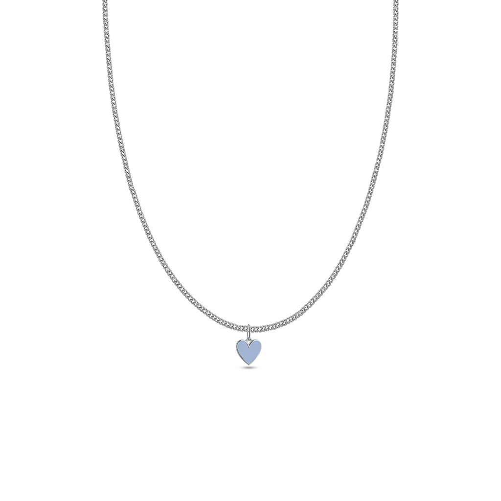 BABY BLUE HEART CHAIN - BOLD BASIC SILBER – Bild 2